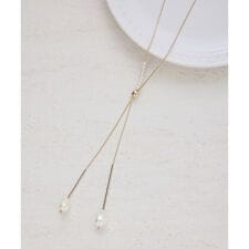 パールトップラリエットネックレス