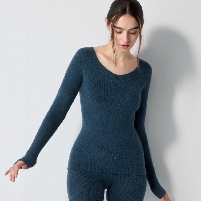 スロギーゼロフィールニット 067 ホイップタッチ 7分袖インナートップ