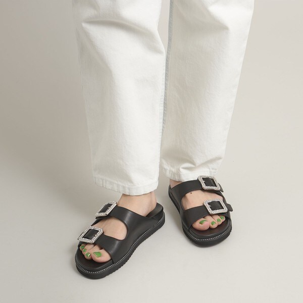 VERY掲載商品 OdetteeOdile ビジューダブルベルトサンダル