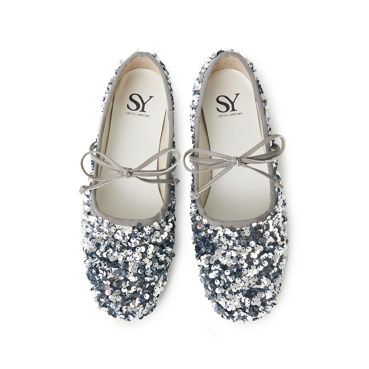 Odette e Odile シルバーメッシュパンプス　24.5 フラット ベーシックポインテッド フラット20↓↑ （フラットシューズ