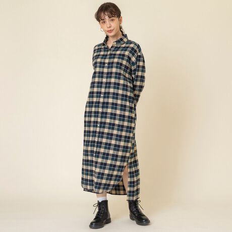 テキサスコットンチェックネルシャツワンピース ロングワンピース コーエン Coen ファッション通販 マルイウェブチャネル