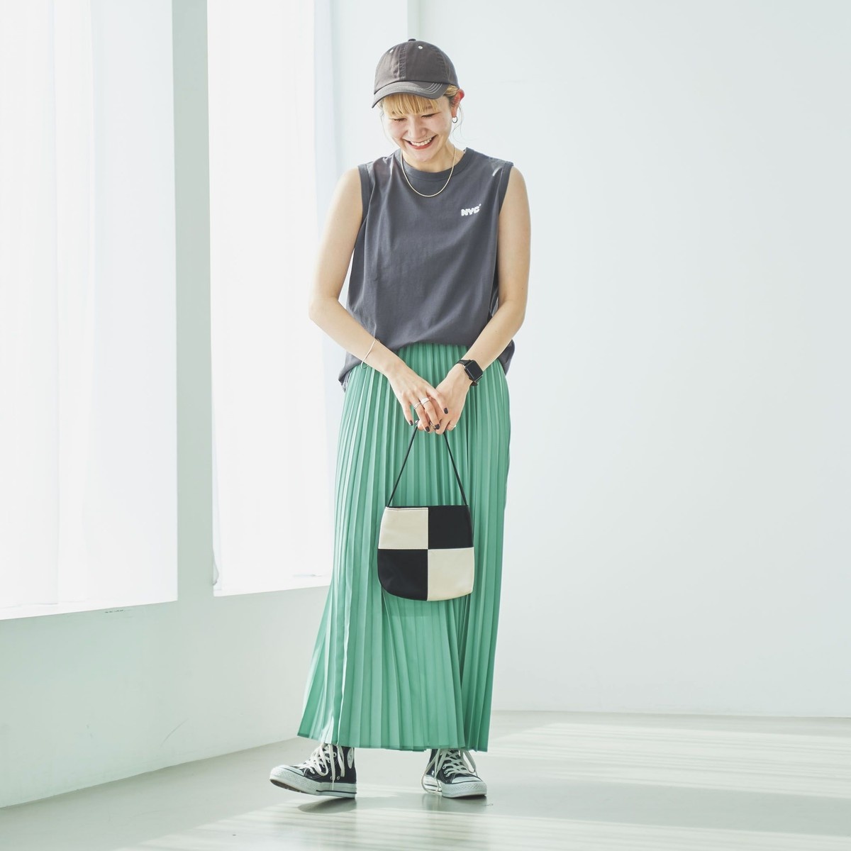 juemi Mulch Stripe Maxi Knit Skirt