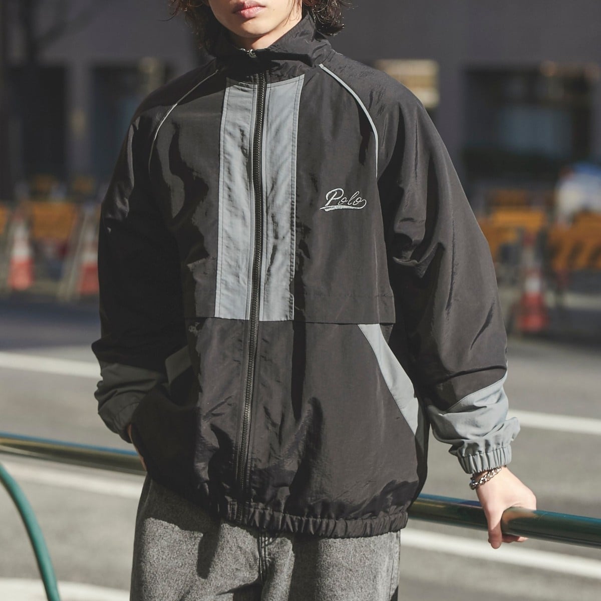 新品 POLO BCS ポロ 撥水 ロゴ刺繍 スイングトップ ブルゾン XL 青