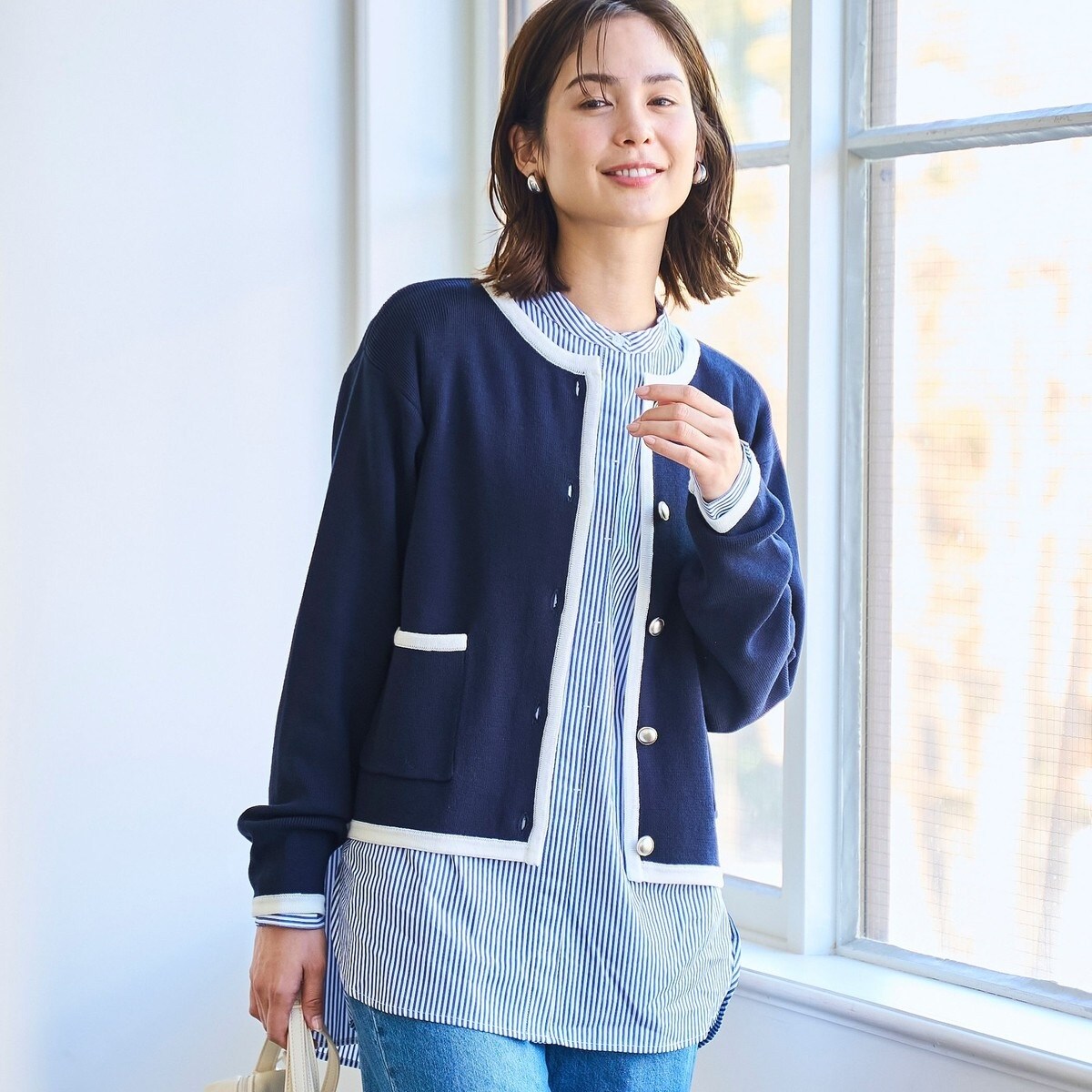 ノーカラーニットカーディガン | アーバンリサーチ ドアーズ(URBAN