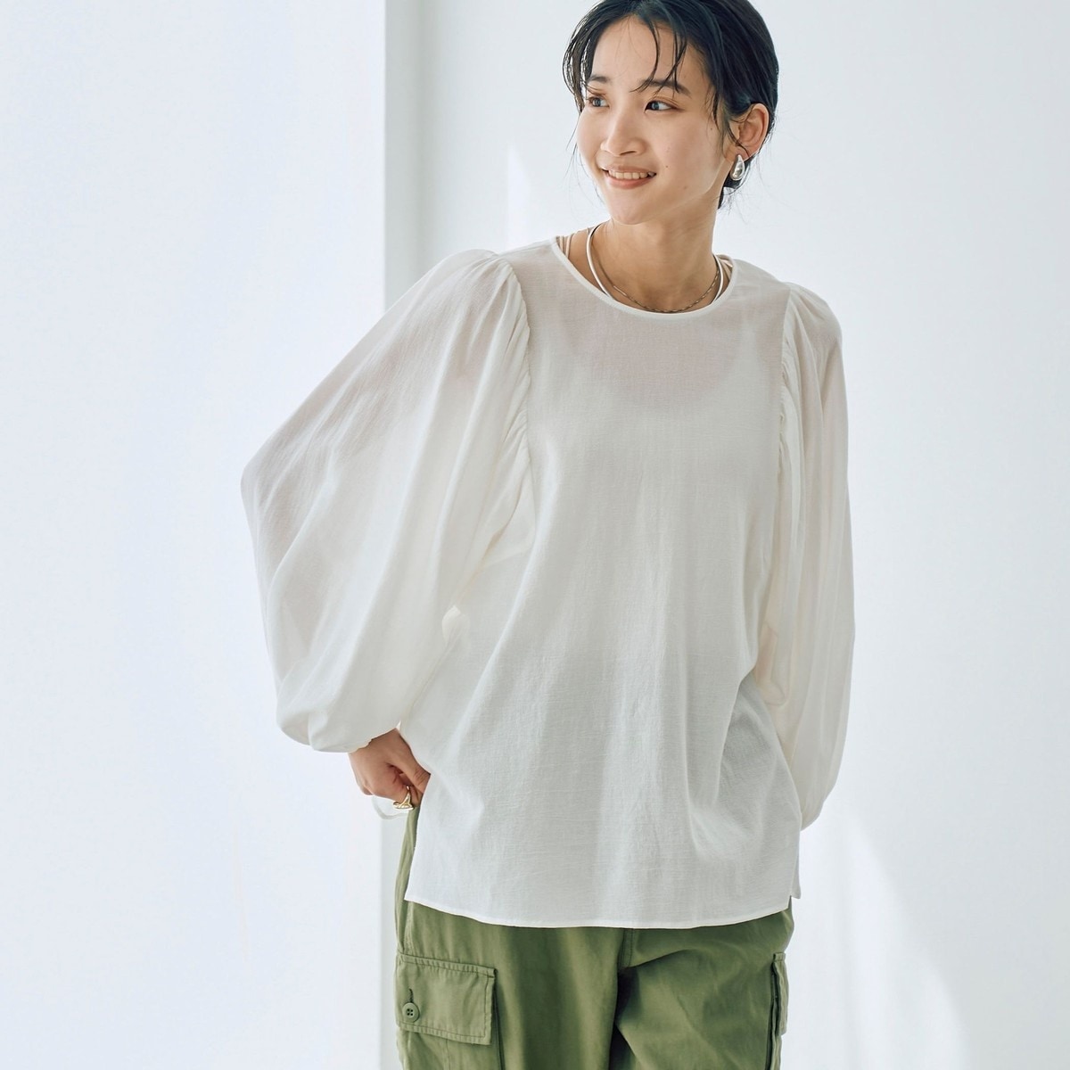 Spick & Spanバルーンスリーブ スウェットプルオーバー OXFORD