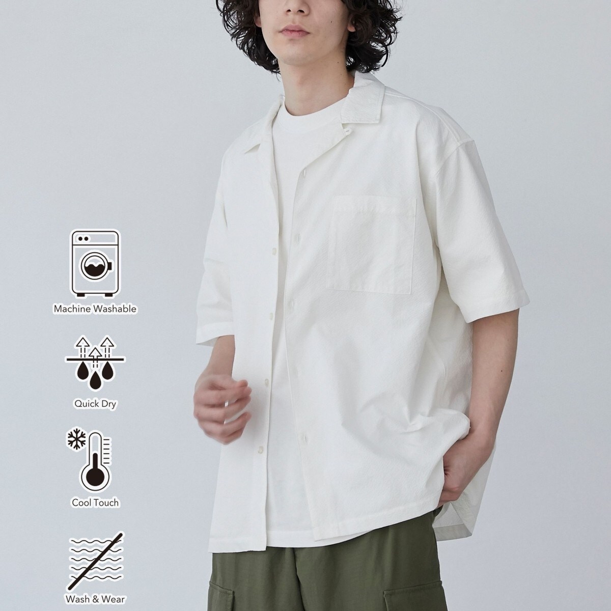 OVERCOAT オープンカラーシャツ　グリーン　サイズ1 OVERCOAT / オーバーコート | × PETER MILES Short Sleeve Top