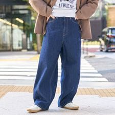 【トレンド＆体型カバー両立/全骨格OK】カーブデニムパンツ