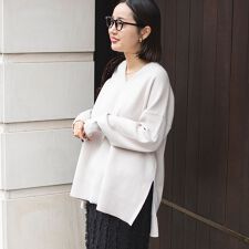 ミラノリブVネックニット