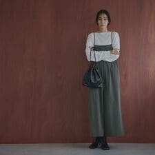 【2セットアイテム】ロングスリーブT&ギャザーサロペット