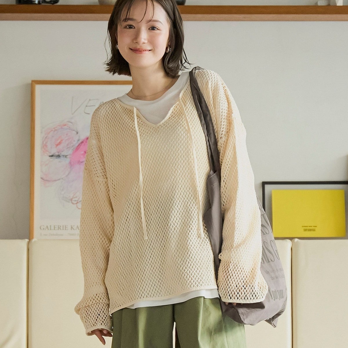 美品サニーレーベルゆったり上品コットンエンブロイダリーヨークブラウス♪ URBAN RESEARCH Sonny Label（アーバンリサーチサニーレーベル