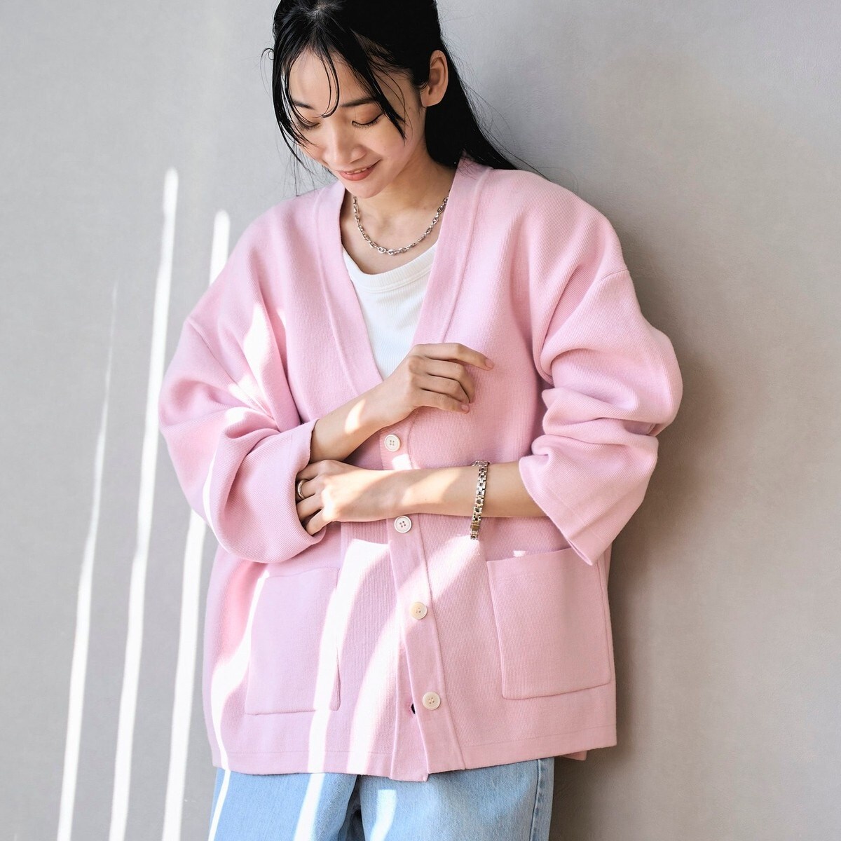 のん カーディガン ピンクロゴのセット のん カーディガン ピンクロゴ