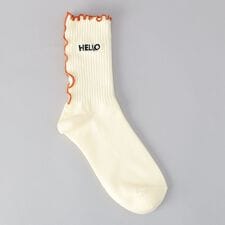 【再入荷・新色登場】配色メロー ロゴ刺繍 リブソックス