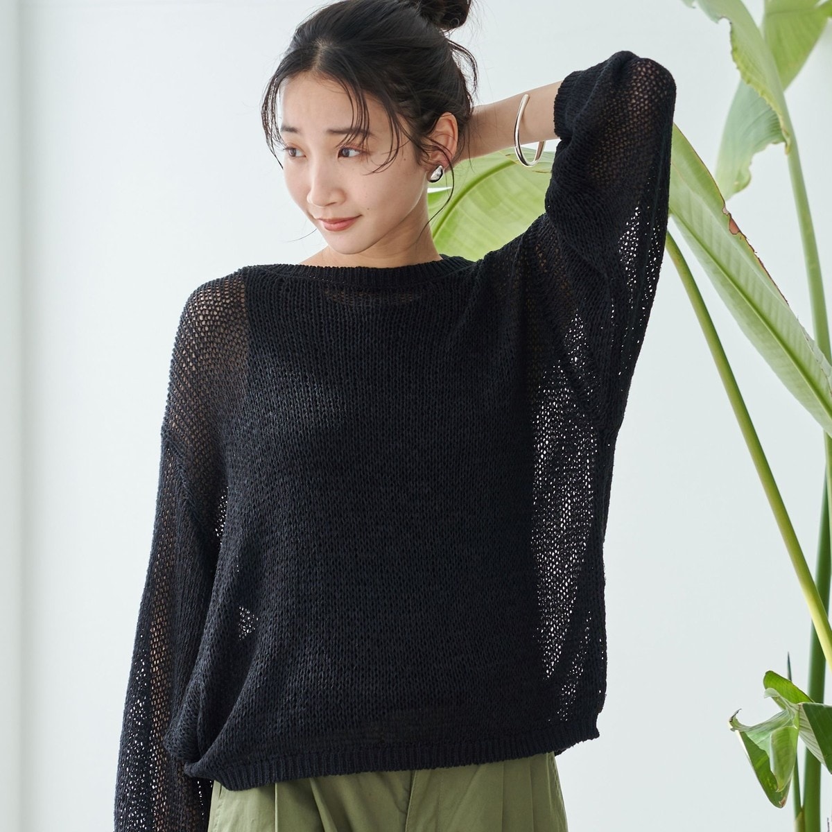 「Pillini/ピリーニ」テープメッシュプルオーバー レディース セール】 【Liyoca】テープヤーンメッシュ編みプルオーバー