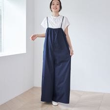 【セットアイテム】フレンチスリーブ Tシャツ＆ギャザーサロペット セット