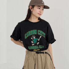 カレッジアニマルプリントTシャツ