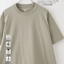 【WELLTECT】ロゴ刺繍Tシャツ　ー吸水速乾、接触冷感、UVカット、遮熱ー