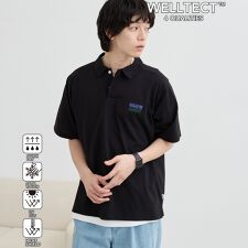 ＜WELLTECT/多機能＞刺繍ロゴポロシャツ　ー吸水速乾、接触冷感、UVカット、遮熱ー