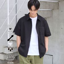 コーエン(coen)の【爽多(R)】リラックス半袖シャツ　ーストレッチ、吸水速乾、通気性、洗濯機洗い可ー