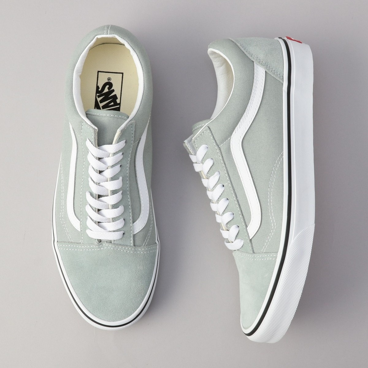 最終値下げVANS グリーン ホワイト ローファー VANS バンズ スニーカー OLDSKOOL WHITE GREEN VN0005UFWGR