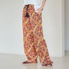 【スザンヌさんコラボ】Suuバティック柄イージーワイドパンツ