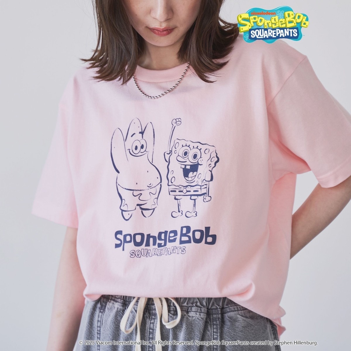 [�}���C]�ySpongeBob / �X�|���W�E�{�u �ʒ��z�O���t�B�b�N�v�����gUNI-T�V���c/�R�[�G���icoen�j LT.PINK