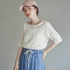 ナミナミジャガードメロー五分袖Tシャツ