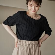 ナミナミジャガードメロー五分袖Tシャツ