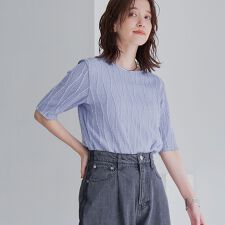 ナミナミジャガードメロー五分袖Tシャツ