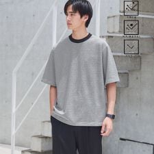 クリーンプラスボーダーTシャツ【抗菌防臭・防汚（食品汚れ）・UVカット】