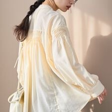 【再入荷 / 新色追加】ピンタックバンドカラーブラウス