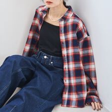 コーエン(coen)のオンブレチェックライトネルレギュラーシャツ