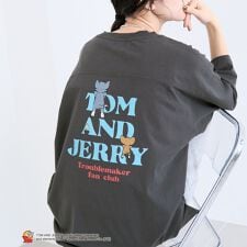【TOM and JERRY （トムとジェリー）/ 別注】 プリントフットボールTシャツ