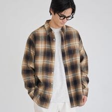 コーエン(coen)のUSA COTTONソフトフランネルシャツ（チェック）