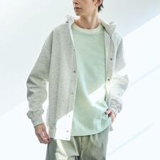 クリーンプラススウェットスナップボタンパーカー【防汚（食品汚れ）、UVカット】