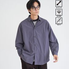 楽はおりシャツ【ストレッチ、吸水速乾、防シワ】