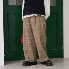 【定番】イージービューティーチェックワイドパンツ(WEB限定サイズあり)