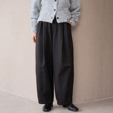 ウールライク裏起毛イージーカーブパンツ