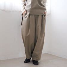 ウールライク裏起毛イージーカーブパンツ