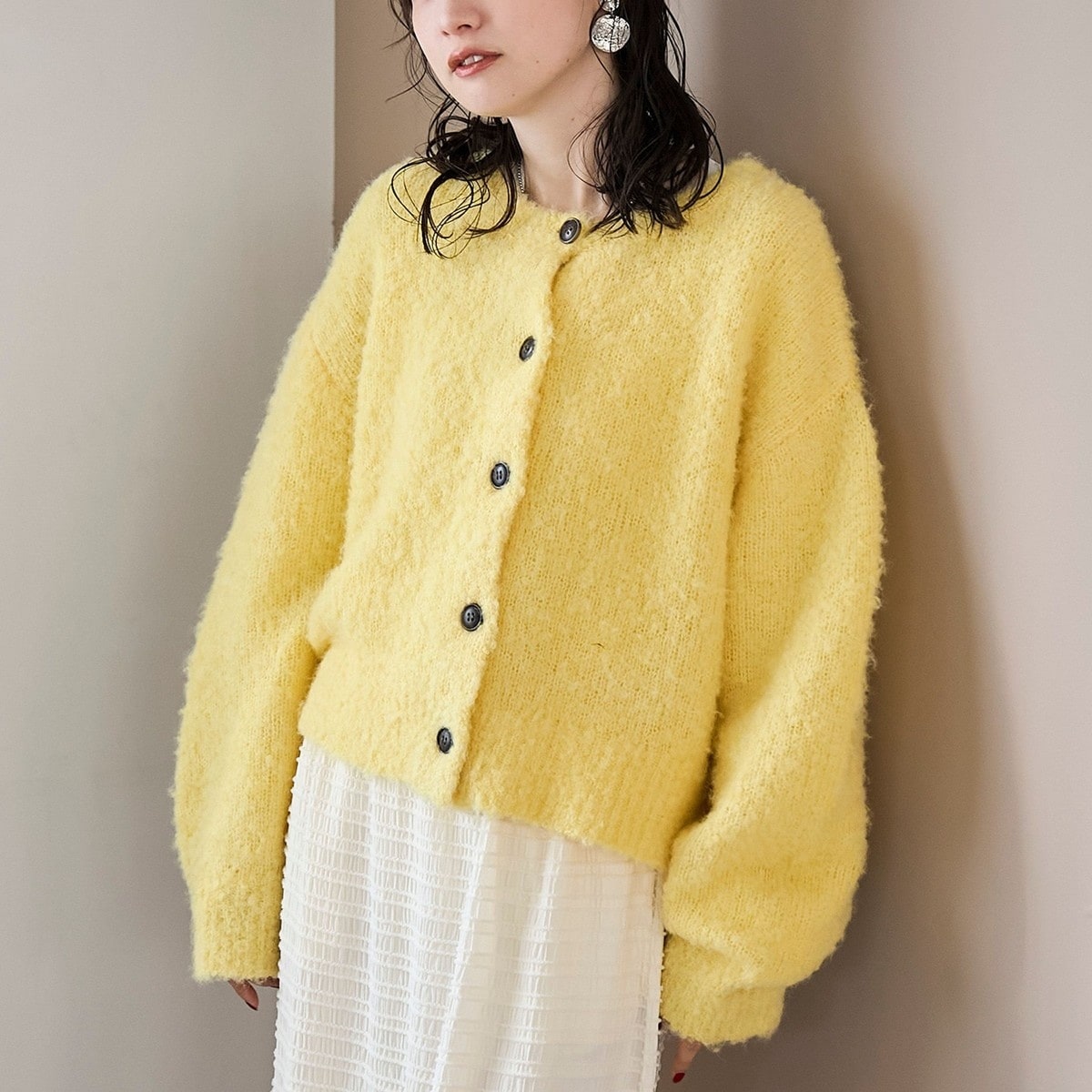 ブークレ 2way ミックスニットカーディガン【Youtube紹介アイテム