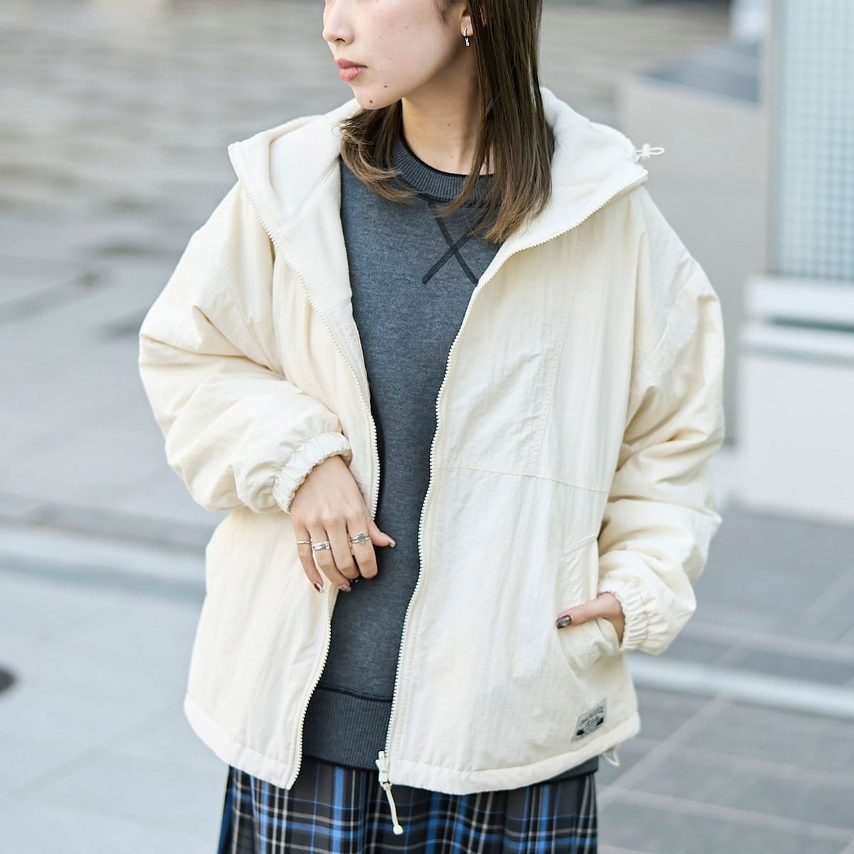 maison de Dolce. ジャケット　マウンテンパーカー　ホワイト　白 maison de dolce.マウンテンパーカー