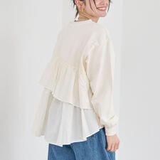 コーエン(coen)のフリルドッキングピグメント裏毛スウェット