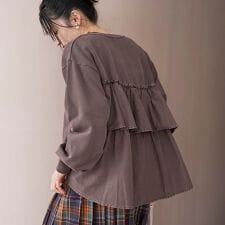 コーエン(coen)のフリルドッキングピグメント裏毛スウェット