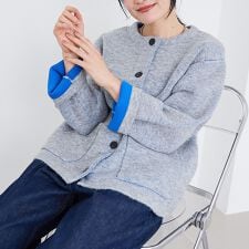 コーエン(coen)のダブルフェイス アウターライクニットカーディガン