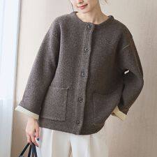 コーエン(coen)のダブルフェイス アウターライクニットカーディガン