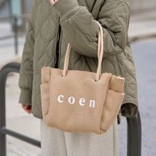 coen（コーエン）ロゴ リバーシブルフェイクムートンボアトート（WEB限定カラーあり）