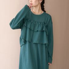 【セットアイテム】起毛リブキャミセットワンピース