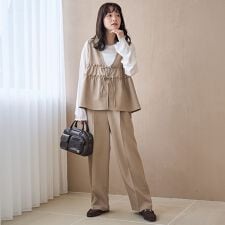 【セットアイテム】リネンライク ビスチェセットアップ