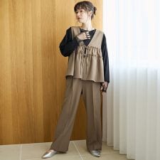 【セットアイテム】リネンライク ビスチェセットアップ