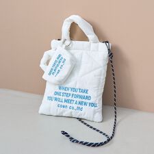 ロゴ刺繍 幾何柄 キルト2wayショルダーバッグ