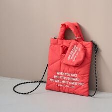 ロゴ刺繍 幾何柄 キルト2wayショルダーバッグ